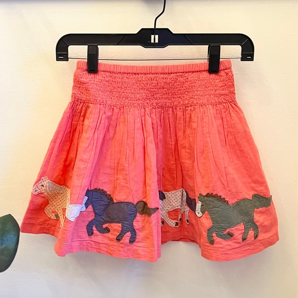 Mini Boden Coral Twirl Horse Appliqué Skirt M 7/8 - Picture 2 of 13